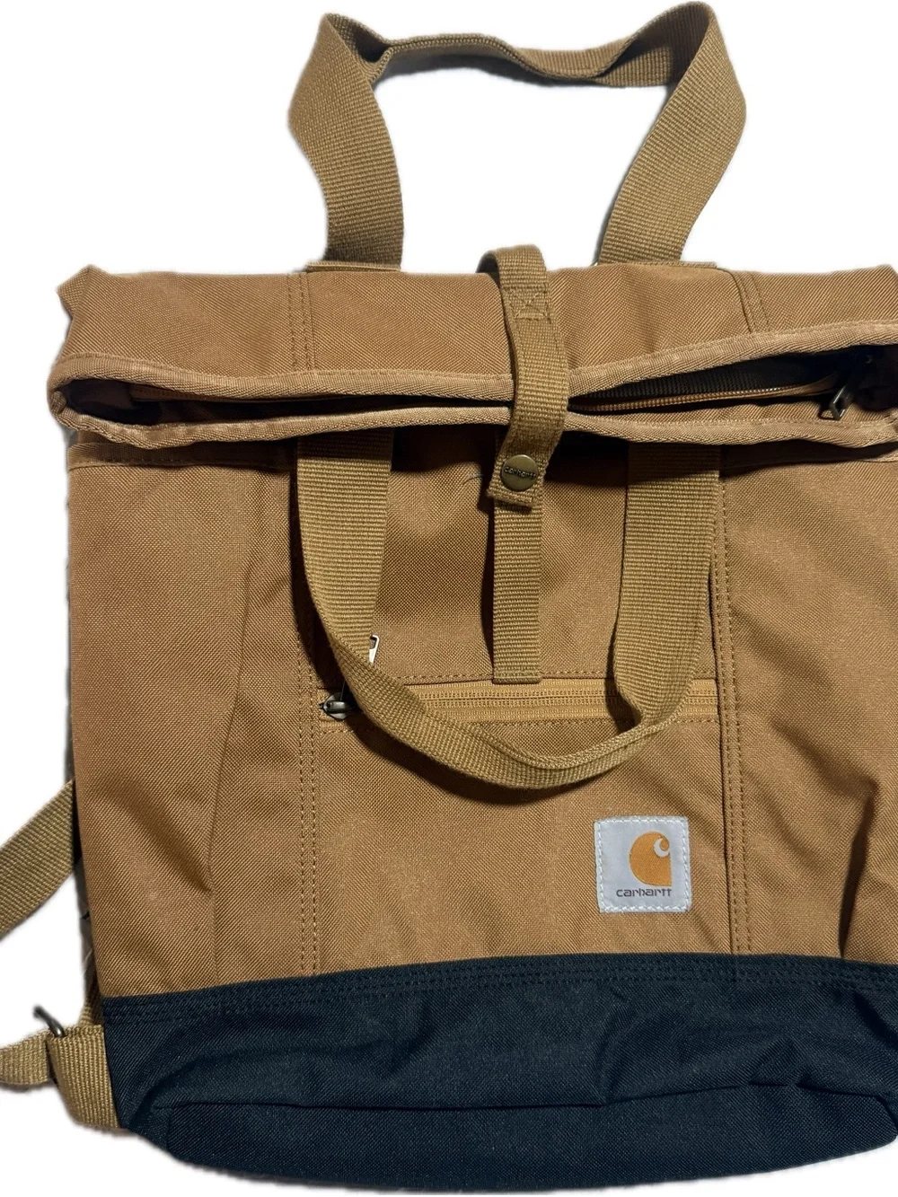 Carhartt Tan Canvas Backpack with Black Base